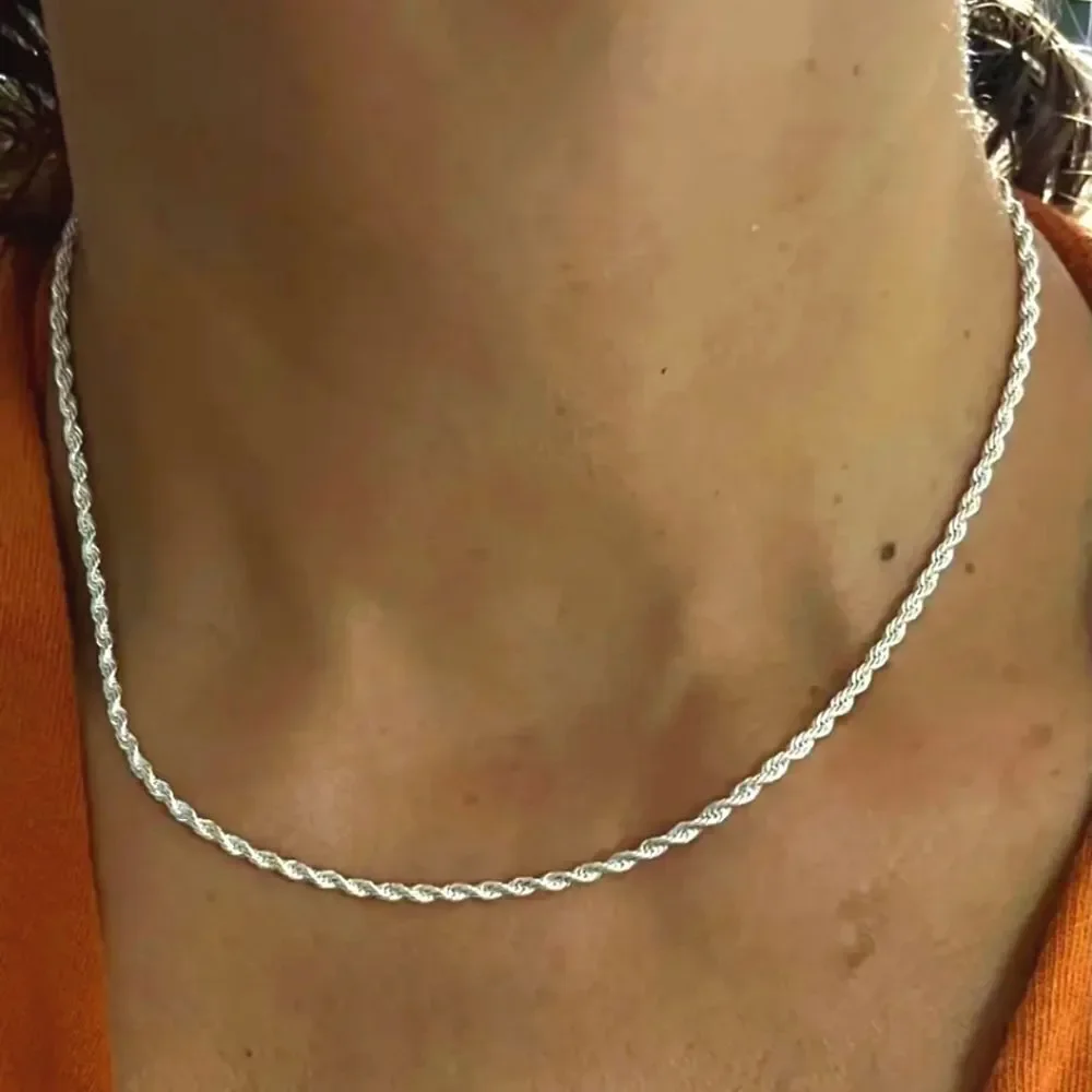 925 silver twist unisex necklace